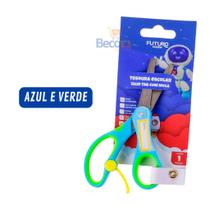Tesoura Escolar 13 cm com Tag P/ nome Sem Ponta Com Mola