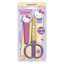 Tesoura Escolar 14cm Hello Kitty Com Capa Protetora Aço Inox Tesoura Escolar 14cm Hello Kitty Com Capa Protetora Aço Inox