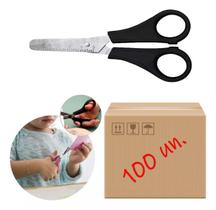 Tesoura Escolar Aço Inox 13cm Atacado Multiuso Kit 100 Un