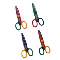 Tesoura Escolar de Picotar Papéis de Até 90G/M2 Ponta Arredondada Cabo Plástico 13 cm Colorido Mundial Cores sortidas