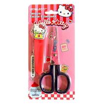 Tesoura Escolar Hello Kitty com Capa Leo&Leo
