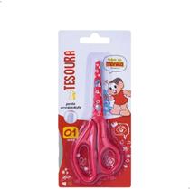 Tesoura Escolar Infantil Turma da Mônica Lyke Ponta Arredondada 13cm Personagem:Mônica