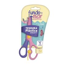 Tesoura Escolar Plástica Fundo do Mar Leo&Leo Tesoura Escolar Plástica Fundo do Mar Leo&Leo