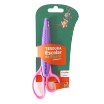 Tesoura Escolar Plástica Infantil de Picotar Papel 2 Cortes - Leo&Leo Colorida Zig-Zag Onda Matérial