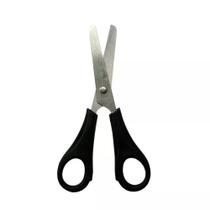 Tesoura Escolar Ponta Cromada Punho Preto - School Basics