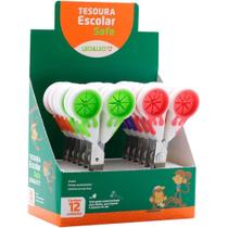 Tesoura Escolar Safe 13,5CM com Apoio ANTI Queda (display com 12 Unidades Sortidas)
