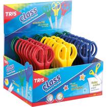 Tesoura Escolar TRIS CLASS 13CM Colorida - Caixa com 30 Unidades