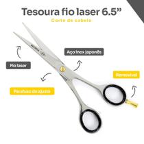 Tesoura Fio Laser Profissional para Cabelos 6.5 Aço Inox Japonês Dilcintia