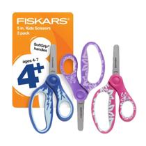 Tesoura Fiskars 5 SoftGrip Blunt-Tip para crianças de 4 a 7 anos (pacote com 3)