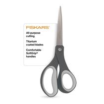 Tesoura Fiskars Comfort Grip Titanium 8 polegadas - Cinza