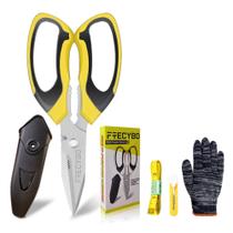 Tesoura FTECYBO Heavy Duty 20cm Tapete Multiuso Amarelo