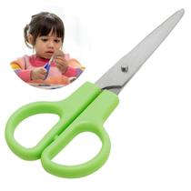 Tesoura Inox Escolar Infantil Capa Protetora Menina Menino