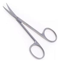Tesoura Íris Curva 10 Cm Profissional Aço Inox Esterilizável
