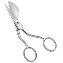 Tesoura KH866 5,8" bico de pato para aplique com cabo curvo