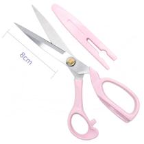 Tesoura Lanmax com Protetor 20cm - Rosa Unica