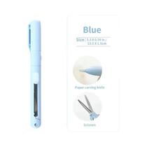 Tesoura Mini Multifuncional Portátil Cortador De Papel Faca 2 Em 1 Forma De Caneta Ferramentas De