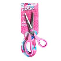 Tesoura Multiuso 19 cm Cabo Rosa Ref. 22519 - Acrilex Tesoura Multiuso 19 cm Cabo Rosa Ref. 22519 - Acrilex