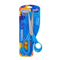 Tesoura Multiuso Artesanato Aço Inox 17,8cm Cabo Azul - 7 Polegadas Blister BRW