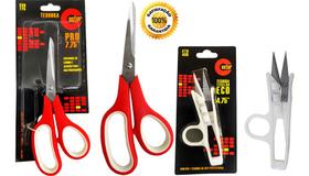 Tesoura Multiuso Cabo Emborrachado 19cm + Arremate Tecelão.