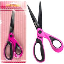 Tesoura Multiuso Costura Hobby Emborrachada Rosa Titânio Pr