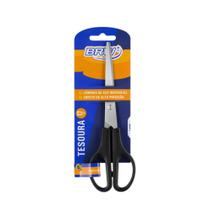 Tesoura Multiuso em Aço Inox e Cabo Preto 17cm BRW 01un