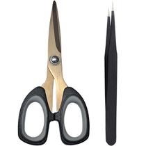 Tesoura Multiuso Lamina Titanio 13cm Pinça Precisão Black