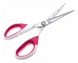 Tesoura Multiuso Soft Em Aço Cabo Branco / Vermelho 17cm