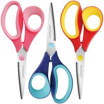 Tesoura OneName 7, tesoura de estudante para crianças de 8 a 12 anos, pacote com 3 Tesoura OneName 7, tesoura de estudante para crianças de 8 a 12 anos, pacote com 3