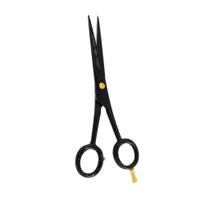 Tesoura Para Cabelos, Corte Fio Navalha Inox Japones 6 Preta, Parafuso Dourado Tesoura Para Cabelos, Corte Fio Navalha Inox Japones 6 Preta, Parafuso Dourado