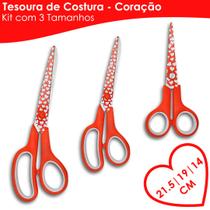 Tesoura Para Costura Decorada Coração Kit C/ 03 - Nybc