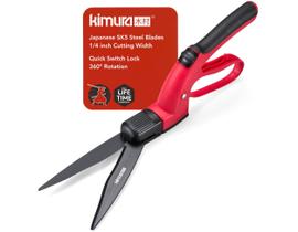Tesoura para Grama Kimura Pro 15" com Cabeça Giratória em Aço SK5
