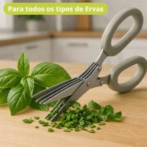 Tesoura para picar ervas cebolinha cheiro verde hortelã Aço inox de alta resistência Tesoura para picar ervas cebolinha cheiro verde hortelã Aço inox de alta resistência