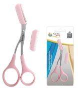 Tesoura para sobrancelha rosa com pente nybc tsr-4 Tesoura para sobrancelha rosa com pente nybc tsr-4
