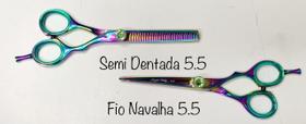 Tesoura Para Tosa Semi Dentada 5.5 Polegadas Multicolor Maryam Trading Tesoura Para Tosa Semi Dentada 5.5 Polegadas Multicolor Maryam Trading