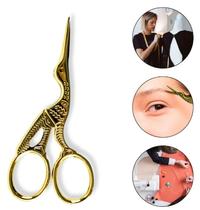 Tesoura Passaro Dourado Ponta Fina Costura Sobrancelha 9cm Tesoura Passaro Dourado Ponta Fina Costura Sobrancelha 9cm