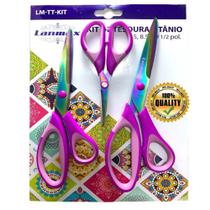 Tesoura Patchwork Corte Costura Artesanato Kit 3 Peças - Lanmax