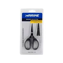 Tesoura Pesca Marine Sports LS15 Preta Lâmina Serrilhada Inox Protetor de Queda