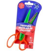 Tesoura Plástica para Picotar 16cm Futuro Lâmina Metal Decorativa - Tesoura Plástica para Picotar 16cm Futuro Lâmina Metal Decorativa -