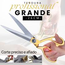 Tesoura Profissional Alfaiate Costureira Grande 10,5" 26cm - Tecidos Papel Artesanato Corte Preciso