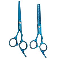 Tesoura Profissional Blue Titanium Laser7” Desbaste6' Vertix