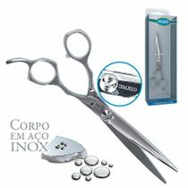 Tesoura Profissional Corte Reto 10 polegadas em Aço Cromado com Botão Regulador de Tensão 25cm Chalesco Tesoura Profissional Corte Reto 10 polegadas em Aço Cromado com Botão Regulador de Tensão 25cm Chalesco