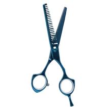 Tesoura Profissional Dentada Mega Kasho Blue Titanium Fio Navalha 5.5 K5360d-55