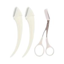 Tesoura Profissional Feminina Para Sobrancelhas Com Pente, Aparador E Raspador