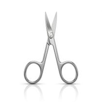 Tesoura Profissional Inox para Sobrancelha Ponta Curva Designer Maquiagem Estética Manicure Pedicure Curativo Pequena
