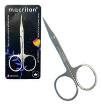 Tesoura Profissional Unhas Sobrancelhas Aço Inox Macrilan Prateado Liso Tesoura Profissional Unhas Sobrancelhas Aço Inox Macrilan Prateado Liso