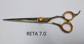 Tesoura reta 7.0 polegadas dourada fio navalha