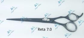 Tesoura reta 7.0 polegadas preta fio navalha