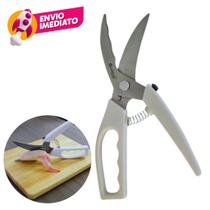 Tesoura Trinchante Inox Multifunções Desossa Frango Corta Aves Peixe Carne Assada Profissional