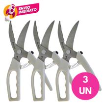 Tesoura Trinchante Inox Multifunções Desossa Frango Corta Aves Peixe Carne Assada Profissional