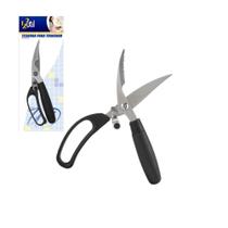 Tesoura Trinchar Cortar frango carne peixe Inox 23,5 Cabo De Plastico com trava - 123 Util Tesoura Trinchar Cortar frango carne peixe Inox 23,5 Cabo De Plastico com trava - 123 Util